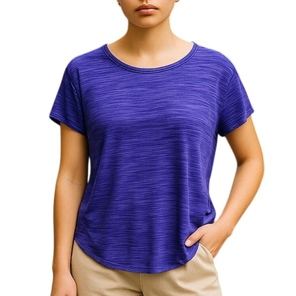 Activewear Purple EXERTEK Athletic Performance Short Sleeve Shirt ~ Size MEDIUM